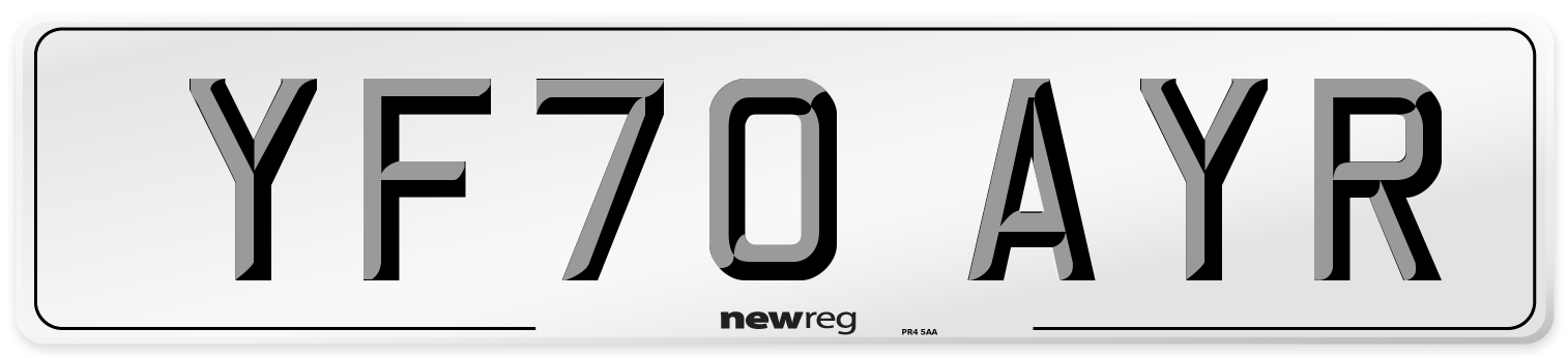 YF70 AYR Number Plate from New Reg